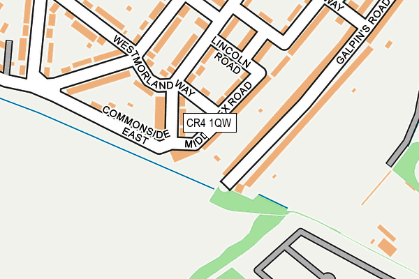 CR4 1QW map - OS OpenMap – Local (Ordnance Survey)