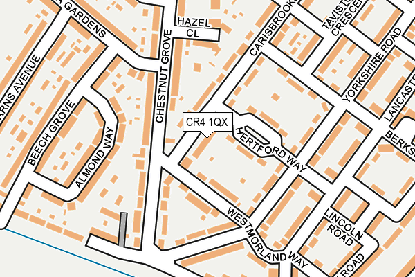 CR4 1QX map - OS OpenMap – Local (Ordnance Survey)