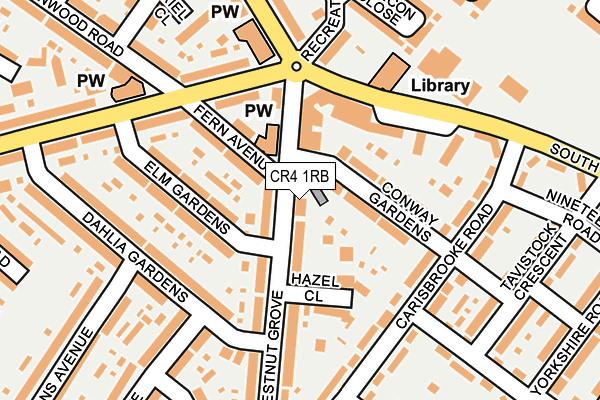 CR4 1RB map - OS OpenMap – Local (Ordnance Survey)