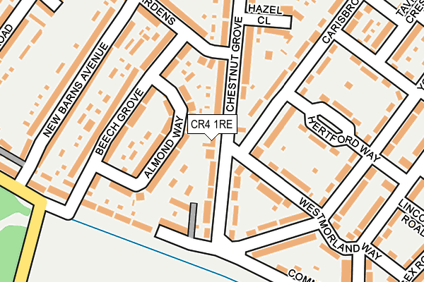 CR4 1RE map - OS OpenMap – Local (Ordnance Survey)