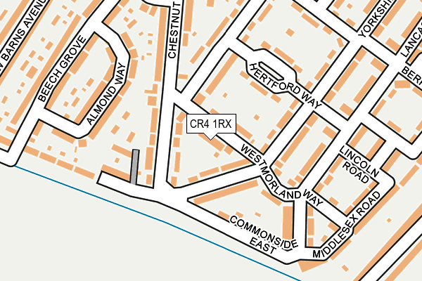 CR4 1RX map - OS OpenMap – Local (Ordnance Survey)