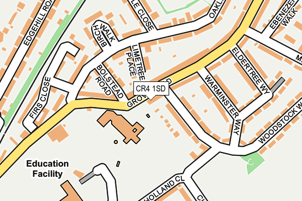 CR4 1SD map - OS OpenMap – Local (Ordnance Survey)