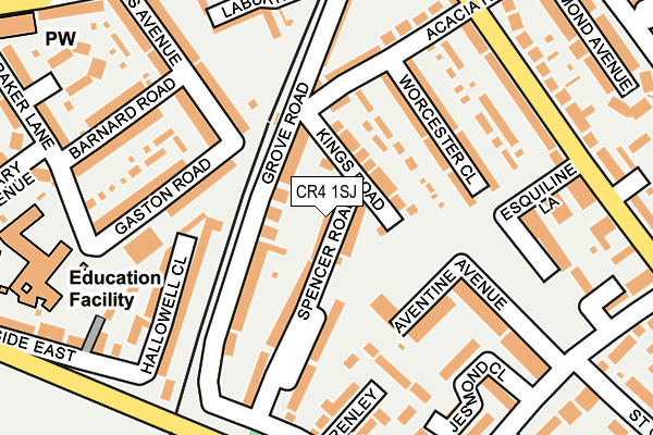 CR4 1SJ map - OS OpenMap – Local (Ordnance Survey)