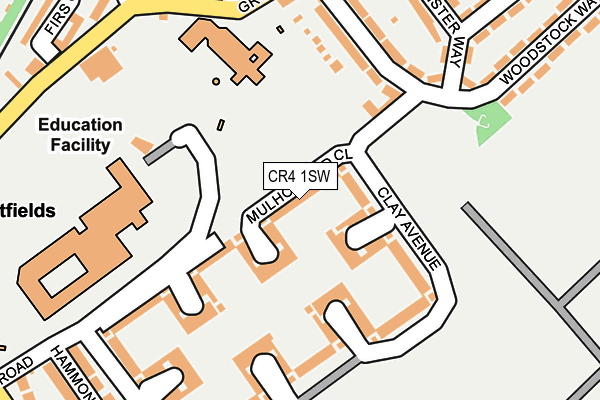 CR4 1SW map - OS OpenMap – Local (Ordnance Survey)