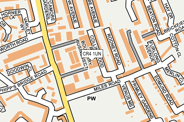 CR4 1UN map - OS OpenMap – Local (Ordnance Survey)