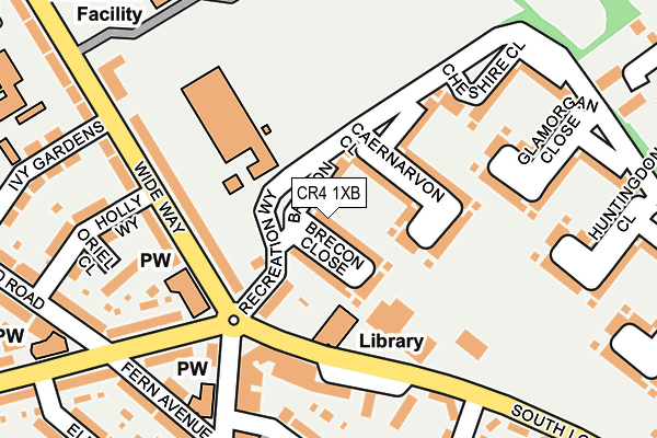 CR4 1XB map - OS OpenMap – Local (Ordnance Survey)