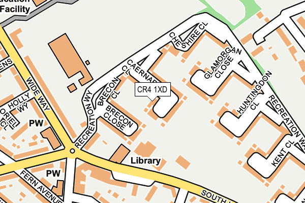 CR4 1XD map - OS OpenMap – Local (Ordnance Survey)