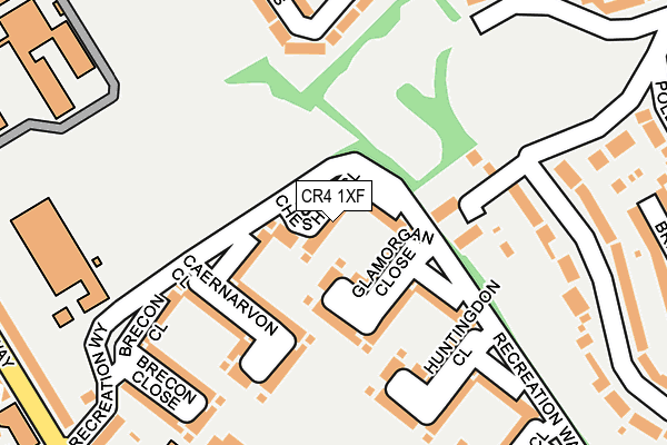 CR4 1XF map - OS OpenMap – Local (Ordnance Survey)