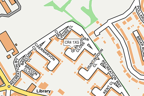 CR4 1XG map - OS OpenMap – Local (Ordnance Survey)