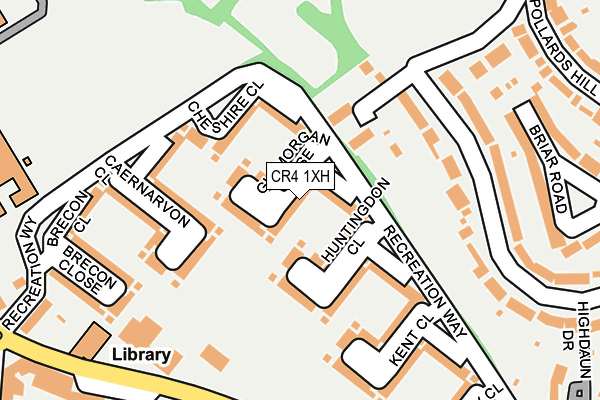 CR4 1XH map - OS OpenMap – Local (Ordnance Survey)