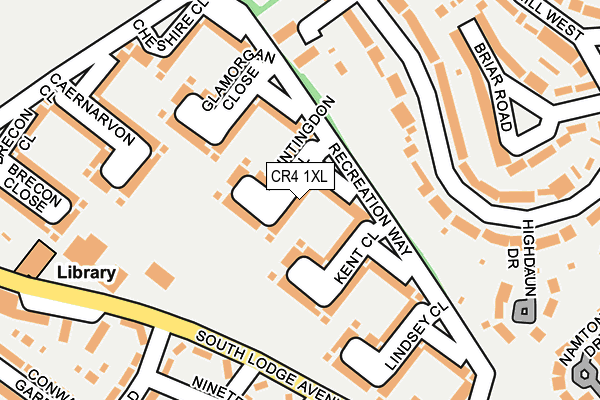 CR4 1XL map - OS OpenMap – Local (Ordnance Survey)