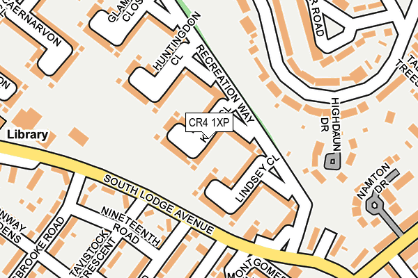 CR4 1XP map - OS OpenMap – Local (Ordnance Survey)