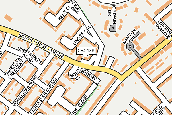 CR4 1XS map - OS OpenMap – Local (Ordnance Survey)