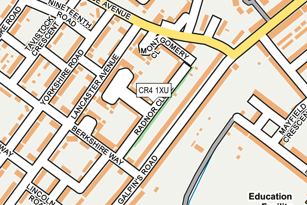 CR4 1XU map - OS OpenMap – Local (Ordnance Survey)