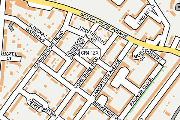 CR4 1ZX map - OS OpenMap – Local (Ordnance Survey)