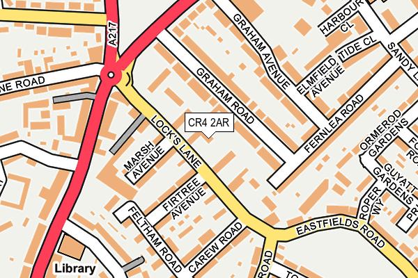 CR4 2AR map - OS OpenMap – Local (Ordnance Survey)