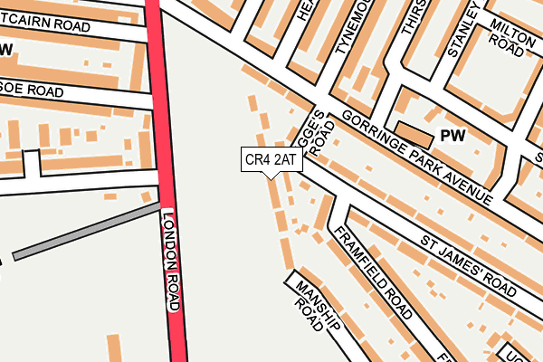CR4 2AT map - OS OpenMap – Local (Ordnance Survey)