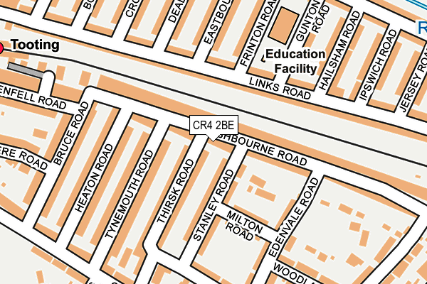 CR4 2BE map - OS OpenMap – Local (Ordnance Survey)