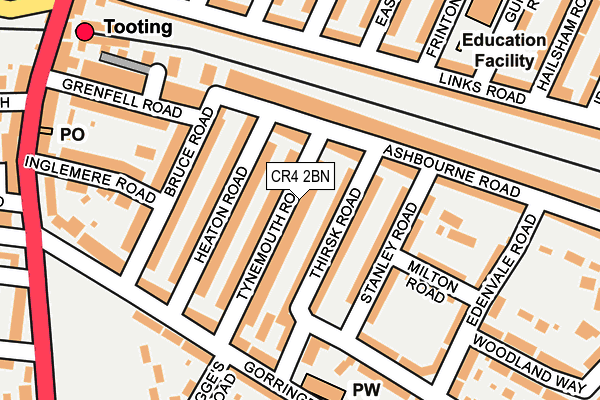 CR4 2BN map - OS OpenMap – Local (Ordnance Survey)