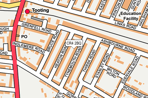 CR4 2BQ map - OS OpenMap – Local (Ordnance Survey)