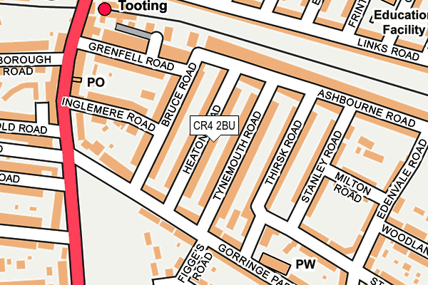 CR4 2BU map - OS OpenMap – Local (Ordnance Survey)