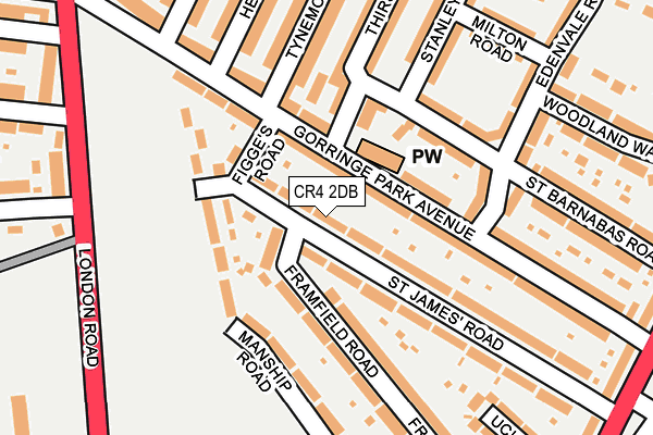 CR4 2DB map - OS OpenMap – Local (Ordnance Survey)