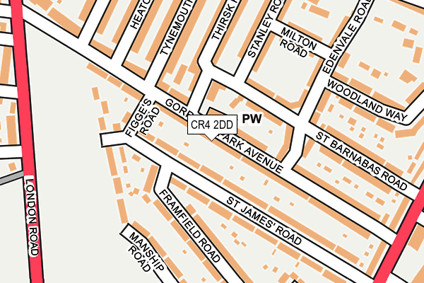 CR4 2DD map - OS OpenMap – Local (Ordnance Survey)