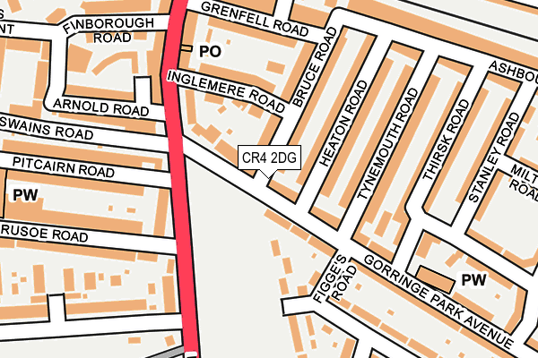 CR4 2DG map - OS OpenMap – Local (Ordnance Survey)
