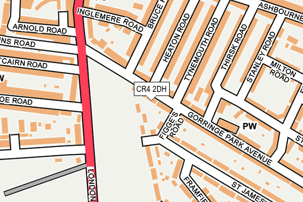 CR4 2DH map - OS OpenMap – Local (Ordnance Survey)