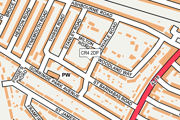 CR4 2DP map - OS OpenMap – Local (Ordnance Survey)