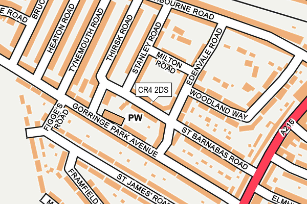 CR4 2DS map - OS OpenMap – Local (Ordnance Survey)
