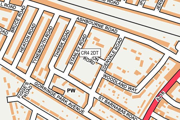 CR4 2DT map - OS OpenMap – Local (Ordnance Survey)