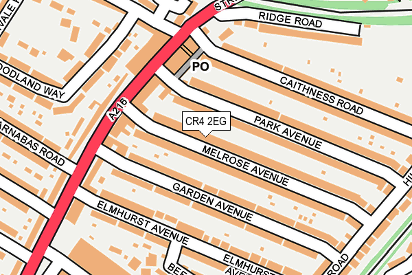 CR4 2EG map - OS OpenMap – Local (Ordnance Survey)