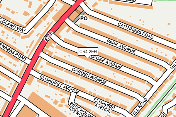 CR4 2EH map - OS OpenMap – Local (Ordnance Survey)