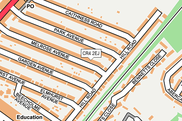 CR4 2EJ map - OS OpenMap – Local (Ordnance Survey)