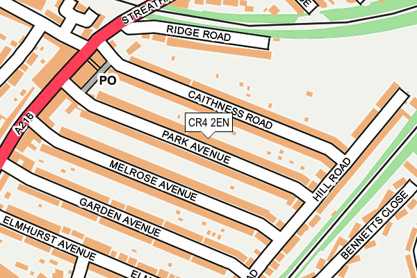 CR4 2EN map - OS OpenMap – Local (Ordnance Survey)