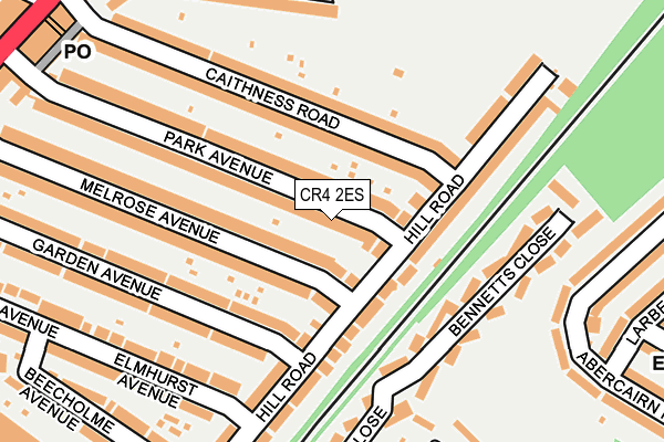 CR4 2ES map - OS OpenMap – Local (Ordnance Survey)