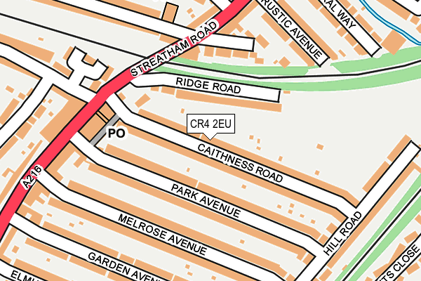 CR4 2EU map - OS OpenMap – Local (Ordnance Survey)