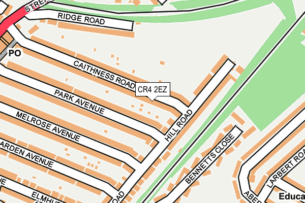 CR4 2EZ map - OS OpenMap – Local (Ordnance Survey)