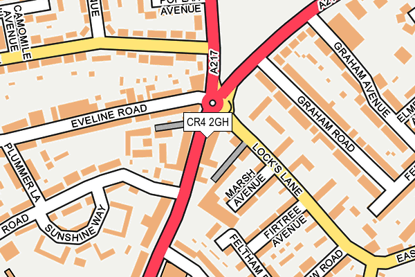 CR4 2GH map - OS OpenMap – Local (Ordnance Survey)