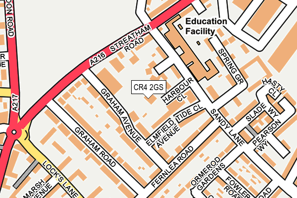 CR4 2GS map - OS OpenMap – Local (Ordnance Survey)