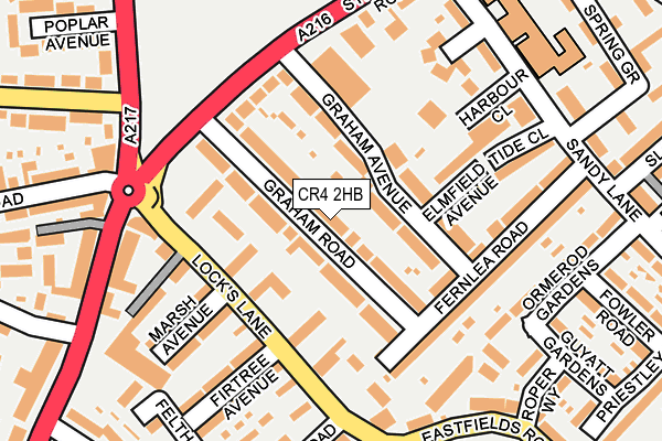 CR4 2HB map - OS OpenMap – Local (Ordnance Survey)