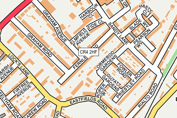 CR4 2HF map - OS OpenMap – Local (Ordnance Survey)