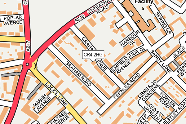 CR4 2HG map - OS OpenMap – Local (Ordnance Survey)