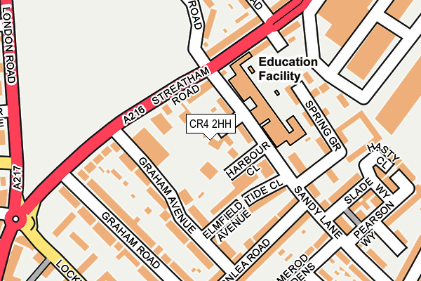 CR4 2HH map - OS OpenMap – Local (Ordnance Survey)