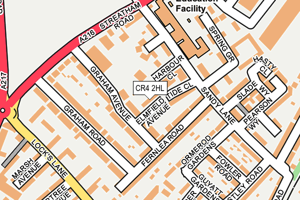 CR4 2HL map - OS OpenMap – Local (Ordnance Survey)