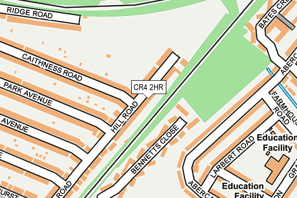 CR4 2HR map - OS OpenMap – Local (Ordnance Survey)