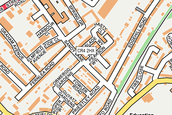 CR4 2HX map - OS OpenMap – Local (Ordnance Survey)