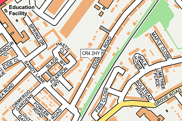 CR4 2HY map - OS OpenMap – Local (Ordnance Survey)