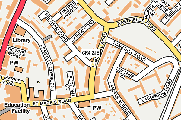 CR4 2JE map - OS OpenMap – Local (Ordnance Survey)